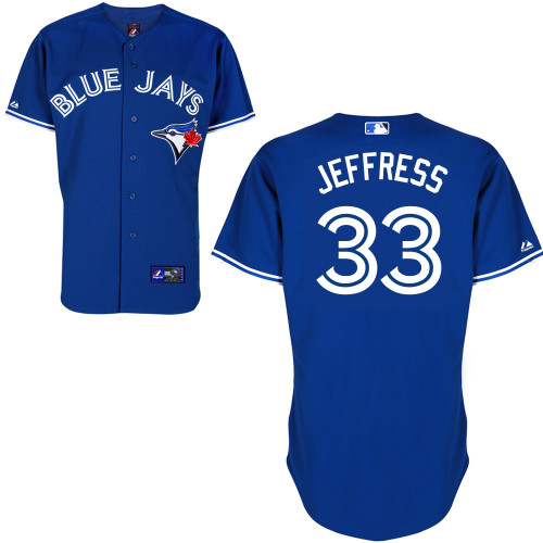 Jeremy Jeffress #33 mlb Jersey-Toronto Blue Jays Women's Authentic Alternate Blue Baseball Jersey